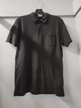 Sunspel England Riviera Polo Shirt Mens Size M Black Luxury Cotton James Bond
